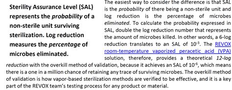 log reduction temperature for autoclave